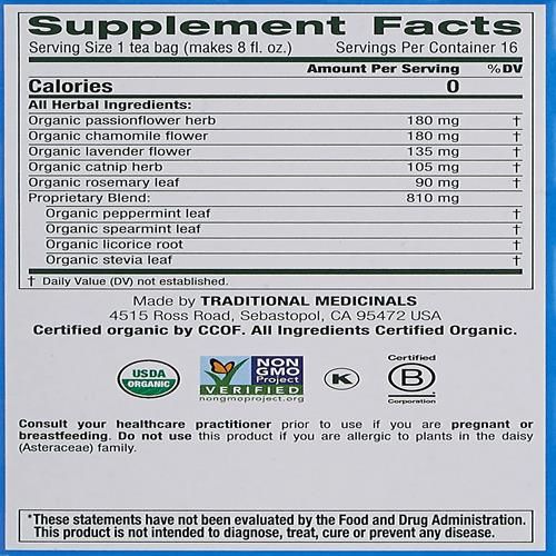Traditional Medicinals Organic Cup Of Calm Herbal Tea, 16 Ct