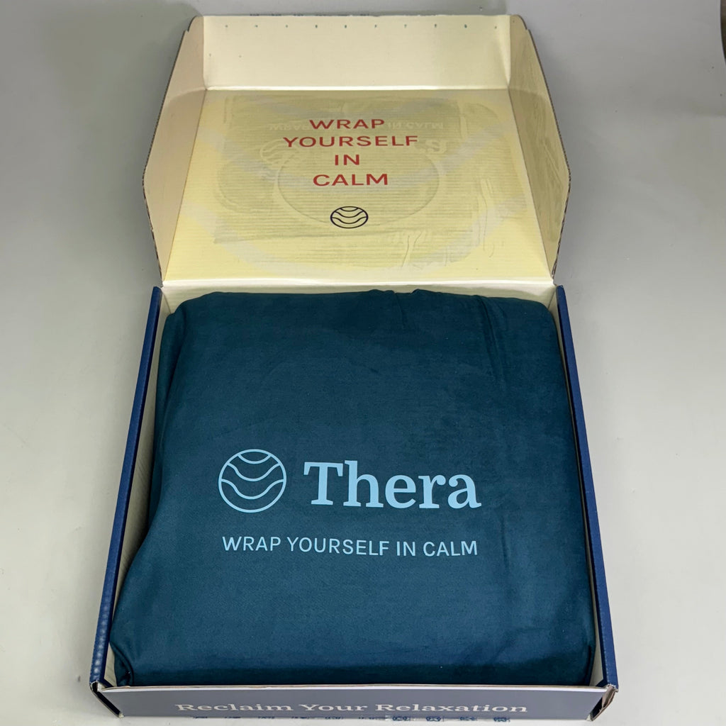 THERA Weighted Blanket Sz 42" x 66", Calming Navy BL613K