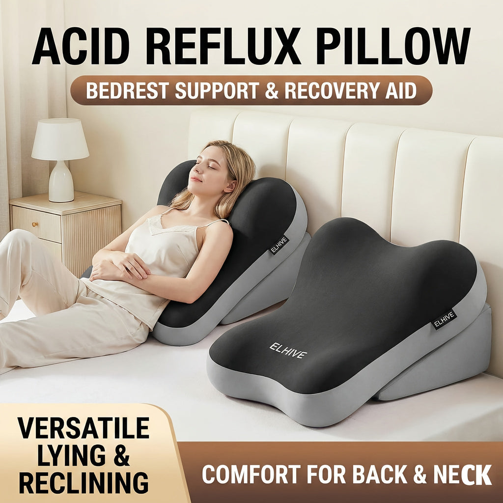 Adjustable Bed Wedge Pillow Memory Foam Backrest Reading Support Cushion