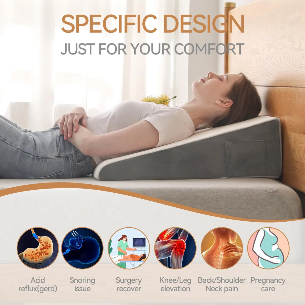 Memory Foam Wedge Pillow for Acid Reflux Relief