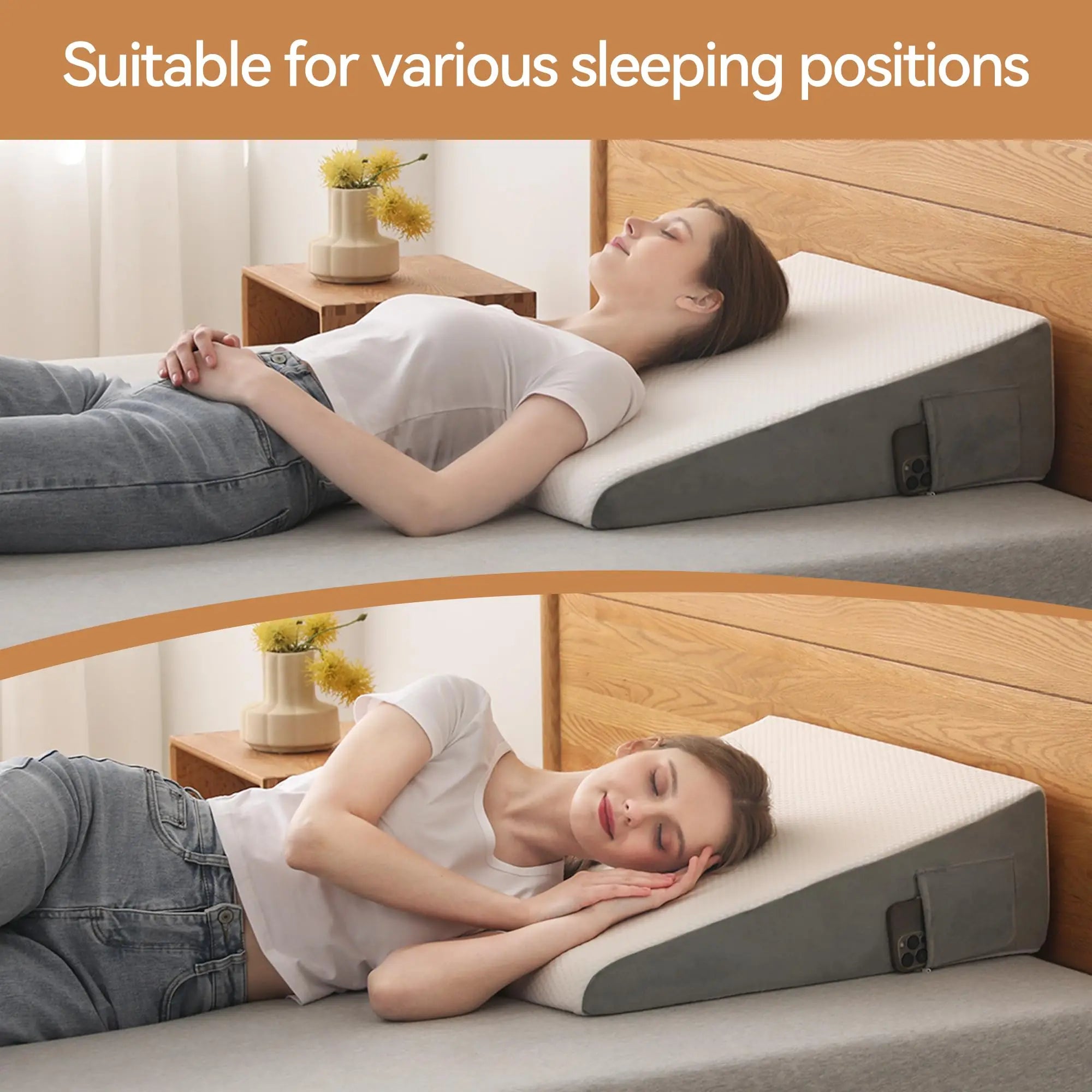 Memory Foam Wedge Pillow for Acid Reflux Relief