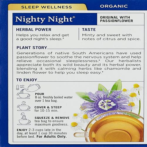 Traditional Medicinals Organic Nighty Night Tea, 16 Tea Bags (Pack Of 1)