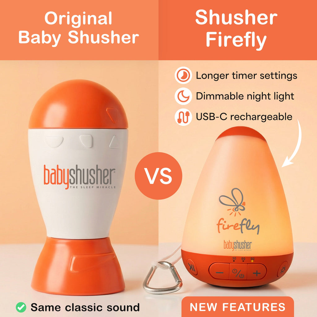 Baby Shusher Firefly – Portable Sound Machine & Night Light with Real Shushing Sound